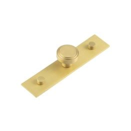 Cropley Cupboard Knobs 30mm Plain Backplate Satin Brass - By Frelan Hardware - HOX-1030SB-5090SB