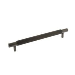 Millhouse Brass Knurled Cabinet Pull Handle 225mm CTC x 20mm - Urban Bronze