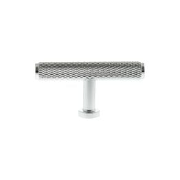 Millhouse Brass Eiffel Knurled T-Bar Cabinet Knob Handle - Polished Chrome