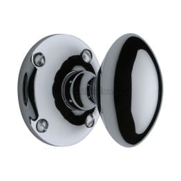 Heritage Brass Mortice Knob on Rose Mayfair Design Polished Chrome finish