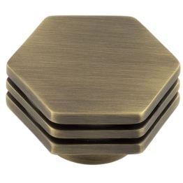 Nile Cupboard Knobs 40mm Antique Brass - By Frelan Hardware - HOX340AB