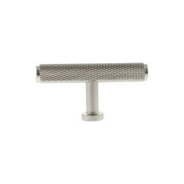 Millhouse Brass Eiffel Knurled T-Bar Cabinet Knob Handle - Satin Nickel
