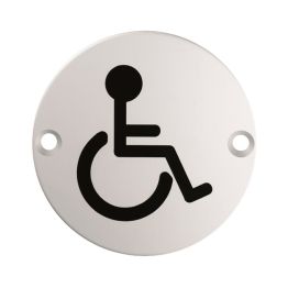 Signage Disabled Symbol  - Bright Stainless Steel