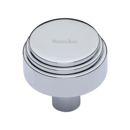 Heritage Brass Cabinet Knob Round Deco Design 38mm Polished Chrome finish