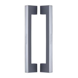 Heritage Brass Back to Back Door Pull Handle Metro Design 305mm Polished Chrome Finish