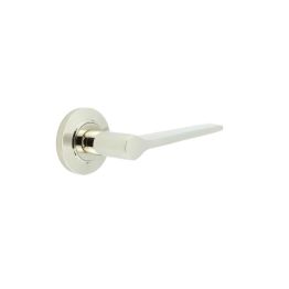Knightsbridge Door Handle on Chamfered Rose Polished Nickel - By Frelan Hardware - BUR20KIT158