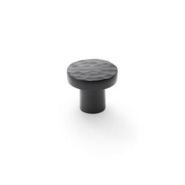 Alexander & Wilks - Hanover Hammered Cupboard Knob - Black - 30mm