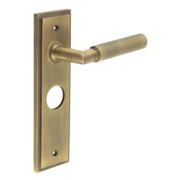 Piccadilly Door Handle Bathroom Backplate Antique Brass - By Frelan Hardware - BUR40KIT10