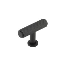 Piccadilly Knurled T Bar Cupboard Knobs Black - By Frelan Hardware - BUR401MB