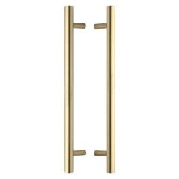 Heritage Brass Back to Back Door Pull Handle Bar Design 457mm Satin Brass Finish