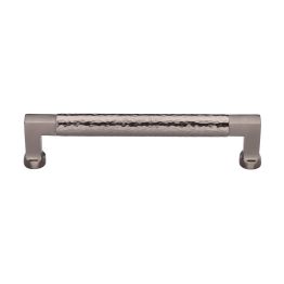 Heritage Brass Cabinet Pull Bauhaus Hammered Design 160mm CTC Satin Nickel Finish