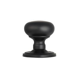 Concealed Fix Mushroom Mortice Knob - Matt Black