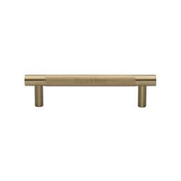 Heritage Brass Cabinet Pull Partial Knurl Design 96mm CTC Satin Brass finish
