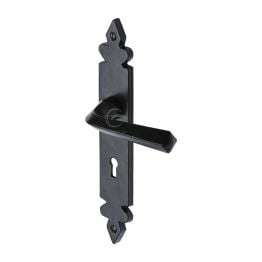Black Iron Rustic Door Handle Lever Lock Ironbridge Design