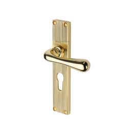 Heritage Brass Charlbury Reeded Euro Profile Polished Brass finishUK Design Registration Number 6202494