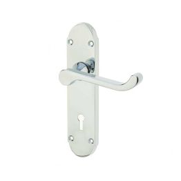 Epsom Suite Door Handle on Lockplate Polished Chrome - By Frelan Hardware - JV250PC