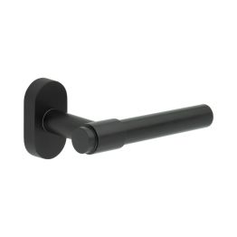 CR-103 Black Multi Point Oval Rose Door Handle - By Frelan Hardware - CR-103C4MB