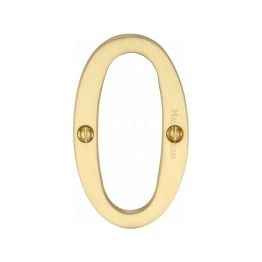 Heritage Brass Numeral 0 Face Fix 76mm (3") Satin Brass finish