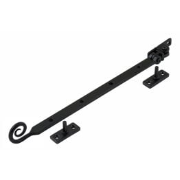 Curl Casement Stay (12" / 300mm) - Flat Black