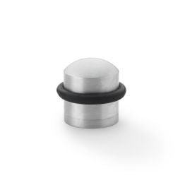 Alexander & Wilks - Dome Top Floor Mounted Door Stop -  Satin Chrome
