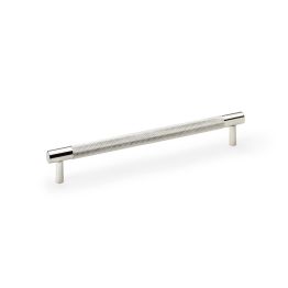 Alexander & Wilks - Brunel Knurled T-Bar Cupboard Handle - Polished Nickel - Centres 192mm