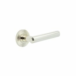 Richmond Door Handles Reeded Rose Polished Nickel - By Frelan Hardware - BUR45KIT160