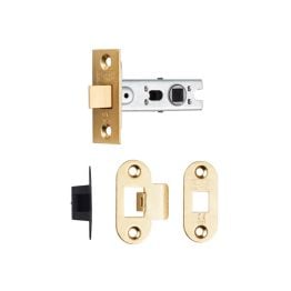 Bolt Through Tubular Latch Radius - Electro Brassed