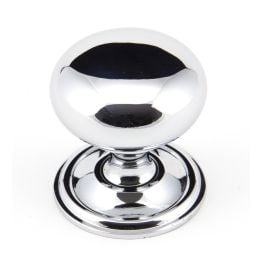 Polished Chrome Mushroom Cabinet Knob 38mm