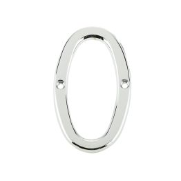 Jedo 75mm Screw Fix Numerals Polished Chrome No. 0 - By Frelan Hardware - JNPC-0