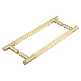 Venice Linear Knurled 300x19mm Satin Brass Pull Handle Back to Back - By Frelan Hardware - JV1803SBB2B
