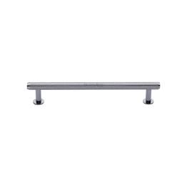 Heritage Brass Cabinet Pull Knurled Design with 16mm Rose 128mm CTC Polished Chrome finish