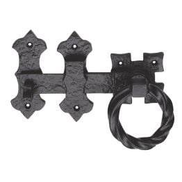 Ring Handle Gate Latch - Black Antique