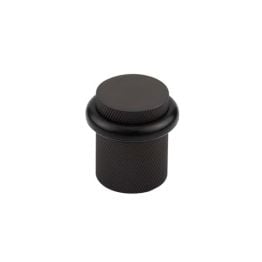 Burlington Knurled Floor Mounted Doorstops 40mm Dia Dark Bronze - By Frelan Hardware - BUR964DB