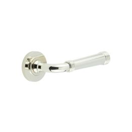 Highgate Door Handles Knurled Rose Polished Nickel - By Frelan Hardware - BUR35KIT161