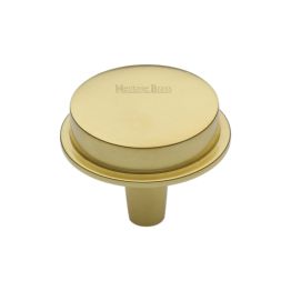Heritage Brass Flat Round Knob Design 32 mm Polished Brass finish