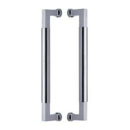 Heritage Brass Door Pull Handle Bauhaus Design 330mm Polished Chrome Finish