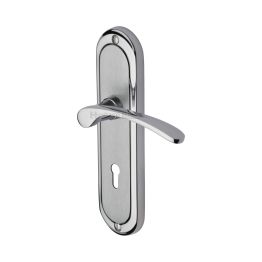 Heritage Brass Door Handle Lever Lock Ambassador Design Apollo finish