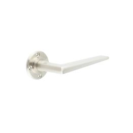 Mayfair Door Handle with No Rose Satin Nickel - By Frelan Hardware - BUR10SN