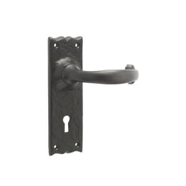 Regal Suite Door Handle on Lockplate Black - By Frelan Hardware - JAB1