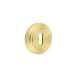 Burlington Standard Keyway Escutcheons Stepped Rose Satin Brass - By Frelan Hardware - BUR-60SB-73SB