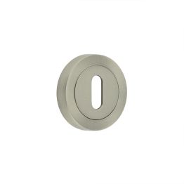 Jedo Designer Standard Keyway Escutcheons on 50mm Round Rose Satin Nickel - By Frelan Hardware - JV503SN