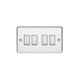 Eurolite Enhance Decorative 4 Gang Switch Polished Chrome