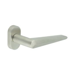 CR-107 Satin Stainless Steel Multi Point Oval Rose Door Handle - By Frelan Hardware - CR-107C4SSS