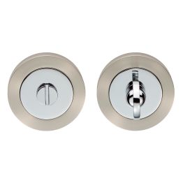 Thumb Turn & Release - Satin Nickel/Polished Chrome