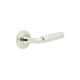 Piccadilly Door Handle on Chamfered Rose Polished Nickel - By Frelan Hardware - BUR40KIT158