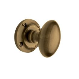 Heritage Brass Mortice Knob on Rose Suffolk Design Antique Brass finish