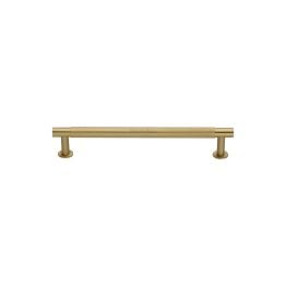 Heritage Brass Cabinet Pull Partial Knurled Design with 16mm Rose 96mm CTC Satin Brass finish