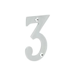 75mm Polished Chrome 3 Screw Fix Numeral - By Frelan Hardware - JNUM3PC