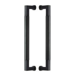 Heritage Brass Door Pull Handle Bauhaus Design 330mm Matt Black Finish