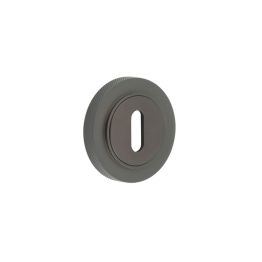 Burlington Standard Keyway Escutcheons Knurled Rose Dark Bronze - By Frelan Hardware - BUR-60DB-75DB